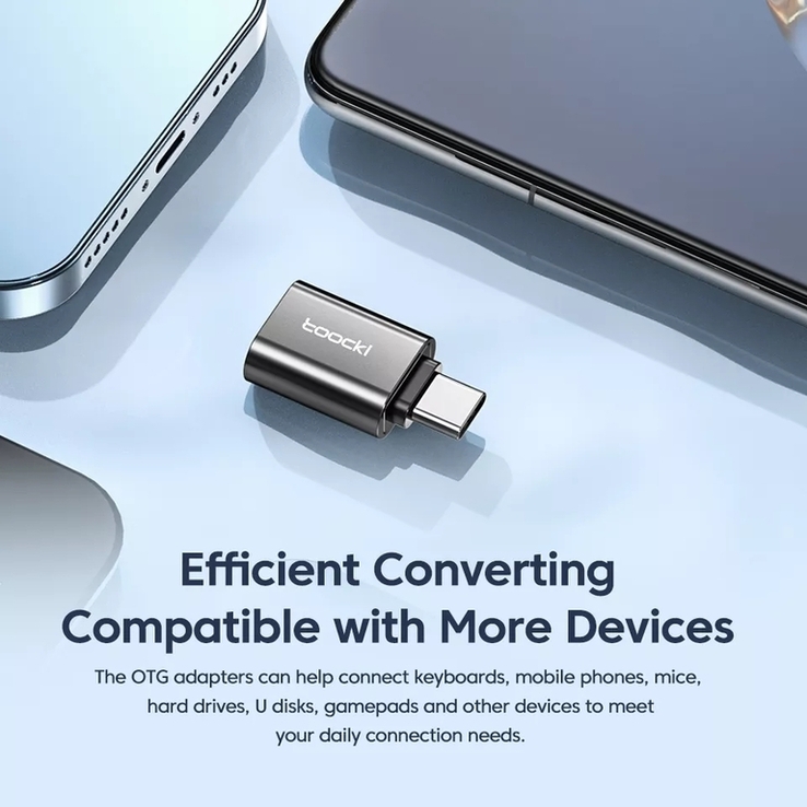  TOOCKI Adapter OTG Złącze Micro USB do Type-C (USB 2.0, 480 Mb/s, 2.4 A), numer zdjęcia 9