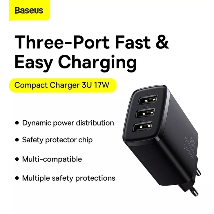 НОВЫЙ Адаптер питания Baseus 17W Fast Сharge, photo number 3