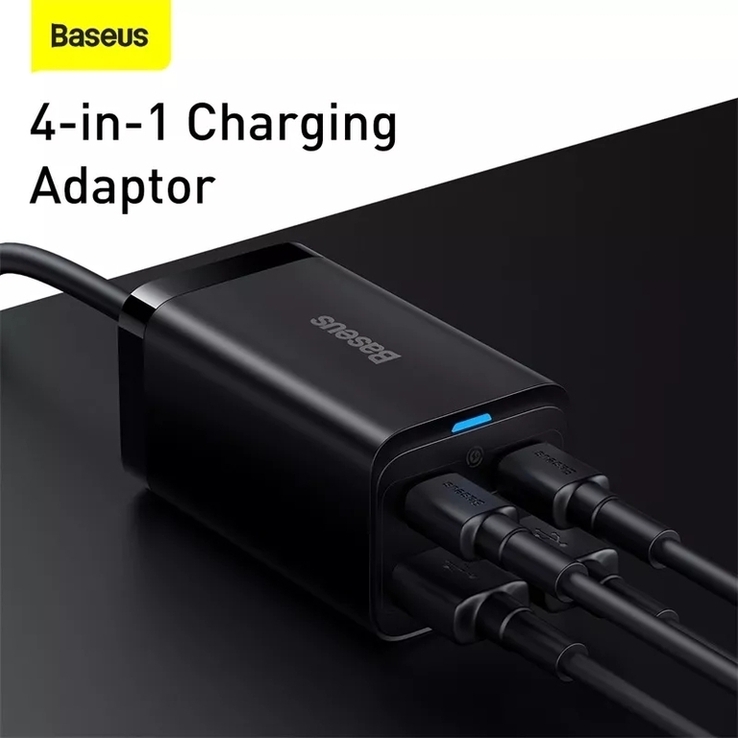 Baseus 65W GaN 3 Pro 2 USB-A + 2 Type-C + USB 100W в Подарок, фото №3