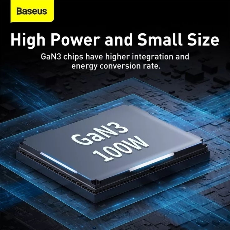 Baseus 65W GaN 3 Pro 2 USB-A + 2 Type-C + USB 100W в Подарок, фото №6