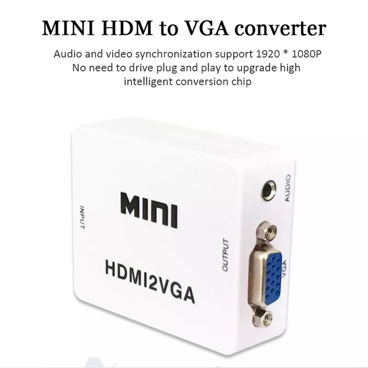  Мини HDMI в VGA/ AV в VGA конвертер 1080P аудио видео конвертер, numer zdjęcia 6