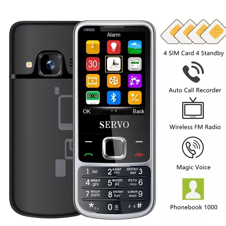 Nowy telefon SERVO V9500 z 4 kartami SIM, numer zdjęcia 2