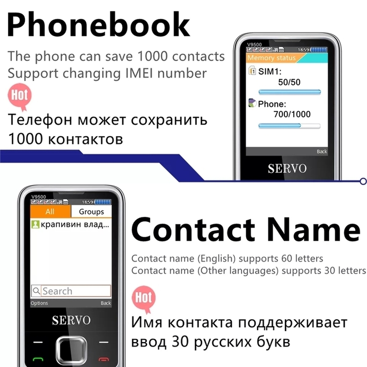 Nowy telefon SERVO V9500 z 4 kartami SIM, numer zdjęcia 8