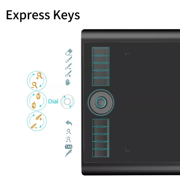 Графический планшет GAOMON M10K PRO 10 дюймов с 10 клавишами, фото №6