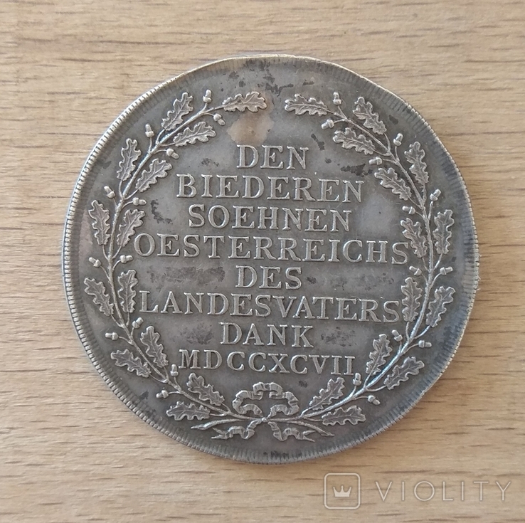 Австрія. Срібна медаль для унтер-офіцера. 1797 р. Франц І. Наполеоніка., фото №3