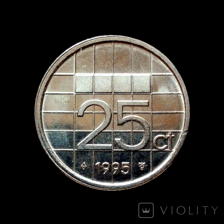 Нидерланды 25 центов 1995 г., фото №3