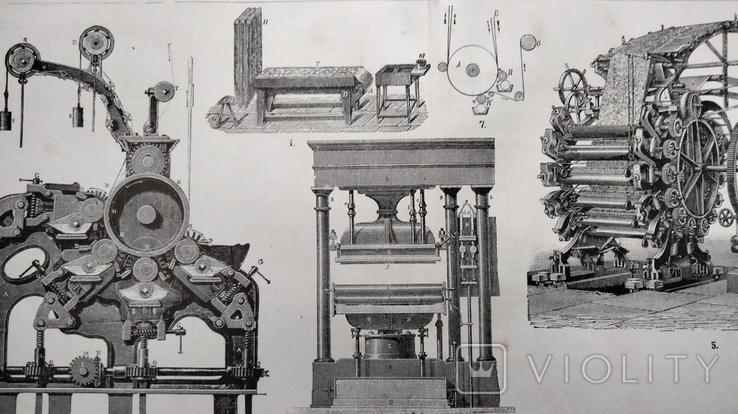 1907 год Ткань Ткачество Техника Антикварная литография отпечатана 1907 году, фото №2