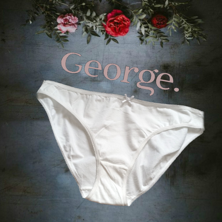 George хлопковые красивые трусы женские белые петелька на 50, photo number 2