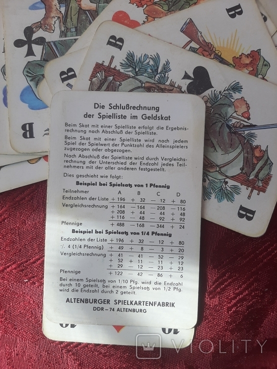 Hunting playing cards ALTENBURG SPIELKARTENFABRIK DDR-74, photo number 4