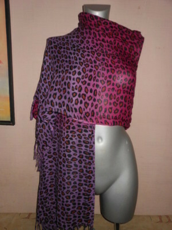 Леопардовый палантин,шаль, хлопок новый 180*60 см, фото №2