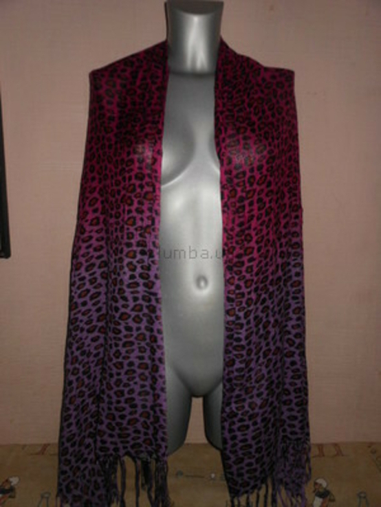 Леопардовый палантин,шаль, хлопок новый 180*60 см, фото №3