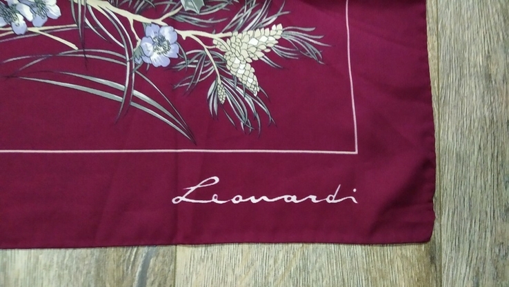Leonardi,италия большой подписной платок цвета марсала, роуль,новый, numer zdjęcia 4
