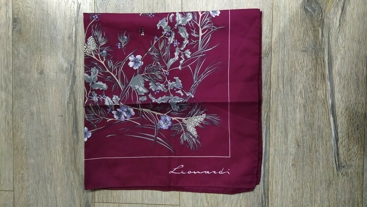 Leonardi,италия большой подписной платок цвета марсала, роуль,новый, numer zdjęcia 5