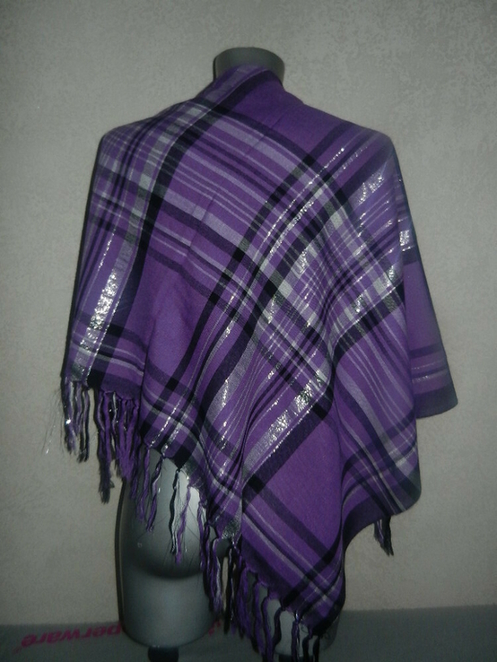 Donna piu*италия большая сиреневая шаль,платок с кистями новый, фото №4