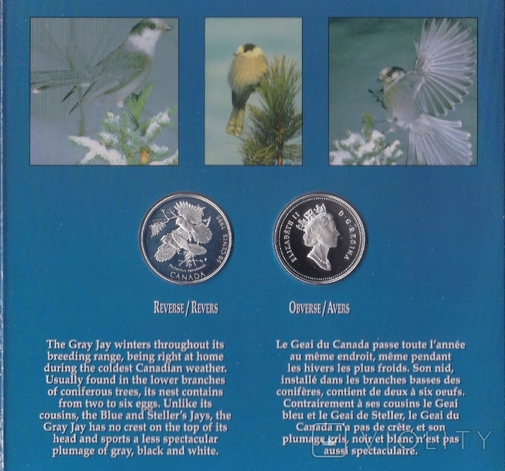 Canada Canada - 50 + 50 Cents 1995 Birds of Canada silver in the booklet, photo number 2