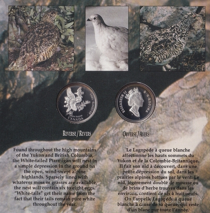 Canada Canada - 50 + 50 Cents 1995 Birds of Canada silver in the booklet, photo number 3