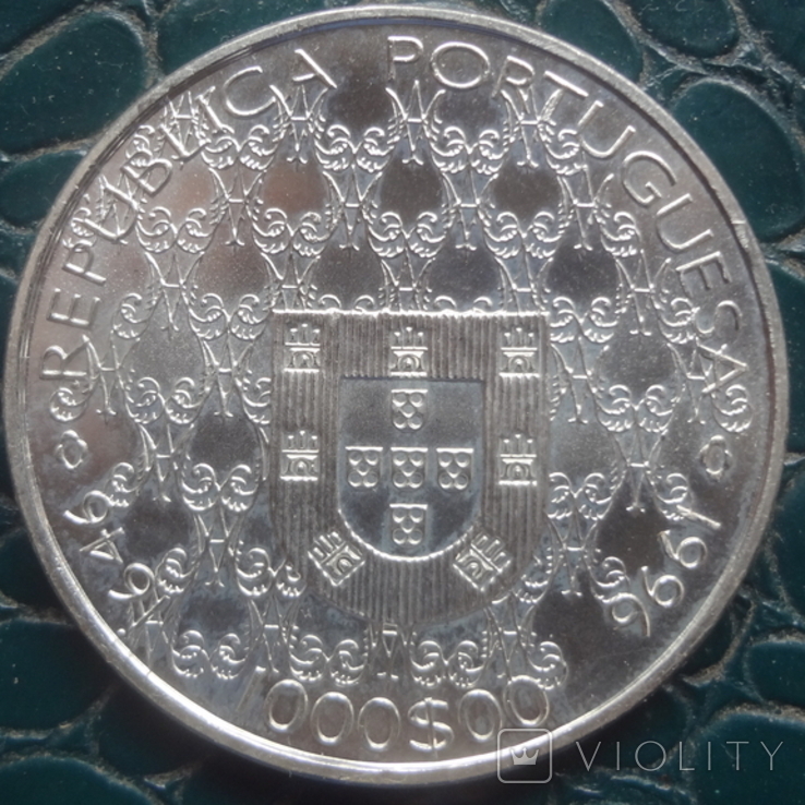 Португалия 1000 эскудо 1996 Серебро 28 грамм, photo number 3