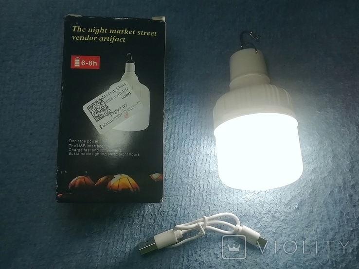 Фонарь кемпинг, аккумуляторная лампа 80w с крючком, зарядка от USB поможет в блэкаут
