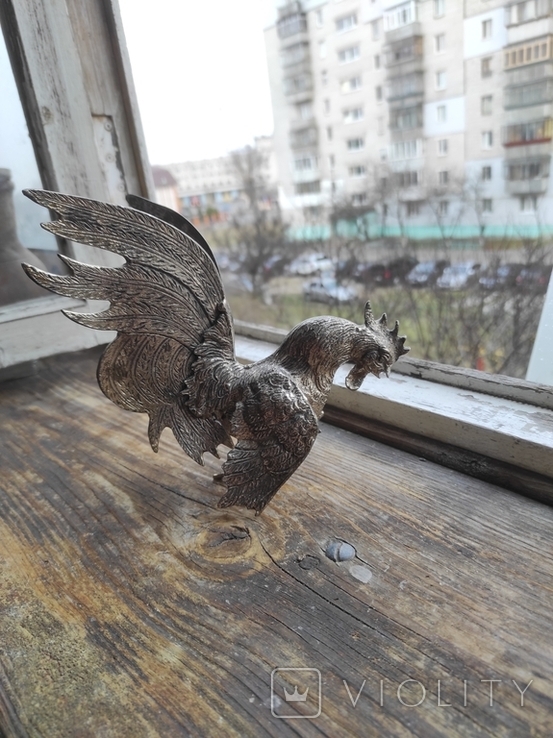 Bronze figurines/fighting roosters 3 pieces, photo number 8