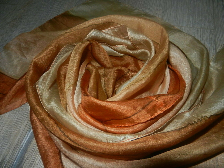 Франция!шарф,шарфик в бежевых тонах,натуральный шелк,reine seide, фото №3