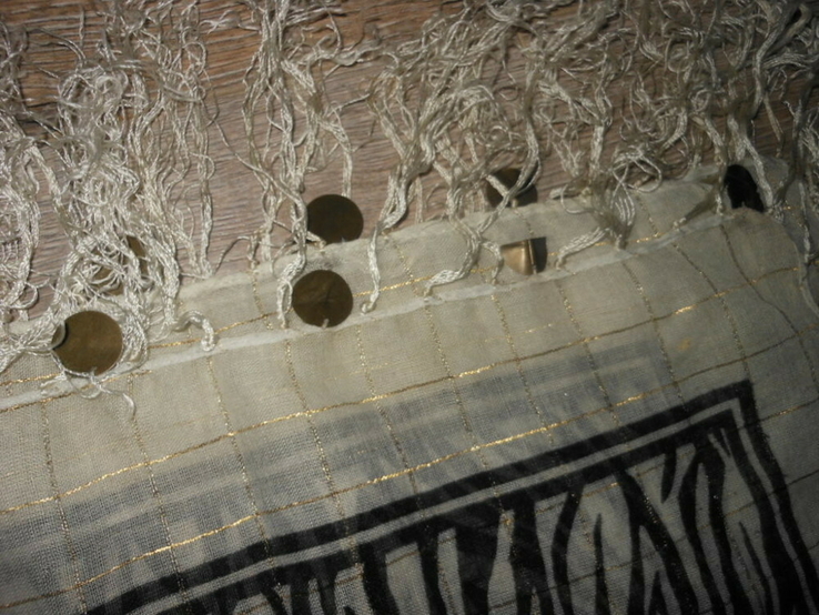 Большой леопардовый платок,палантин с кистями и монетами, photo number 6