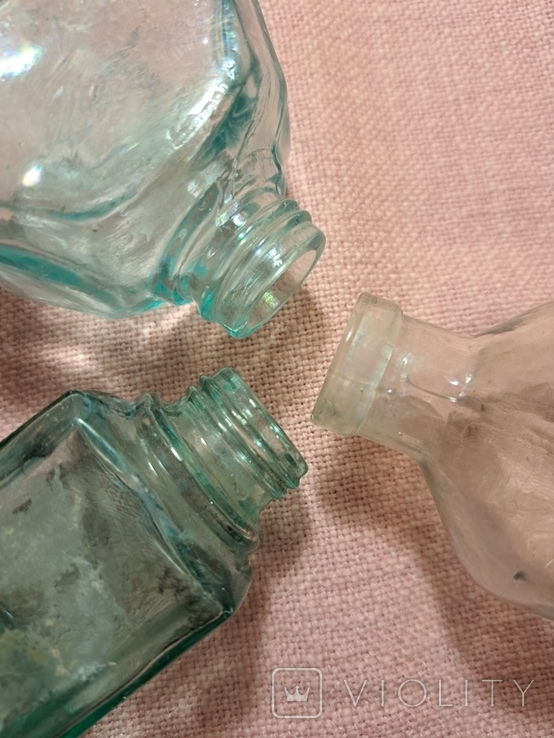Старые бутылочки, чернильница 3 шт, фото №7