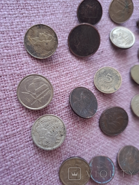 Монетовидная накладка, декор, монеты Европы с 1976 г до евро, 26 шт, photo number 4