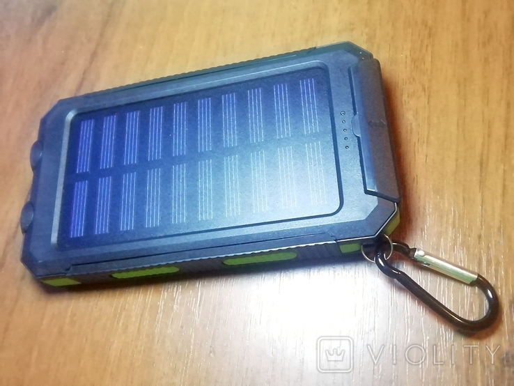 Powerbank солнечная батарея повербанк фонарь и компас, карабин, photo number 8