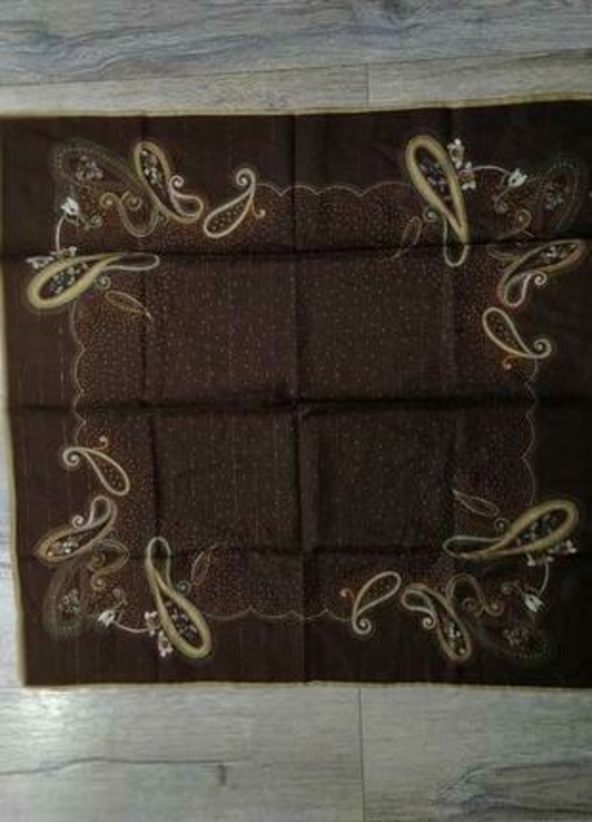 Leonardi,италия, большой коричневый подписной платок, клеймо, роуль,новый, photo number 4