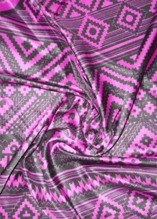 Платок косынка шелк атлас италия! орнамент фиолетовый, фото №3