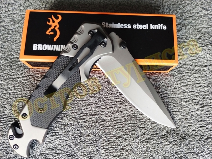 Тактический складной нож Browning FA53 стропорез стеклобой открывалка, фото №5
