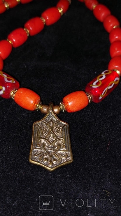 Necklace trident coral modern, photo number 2