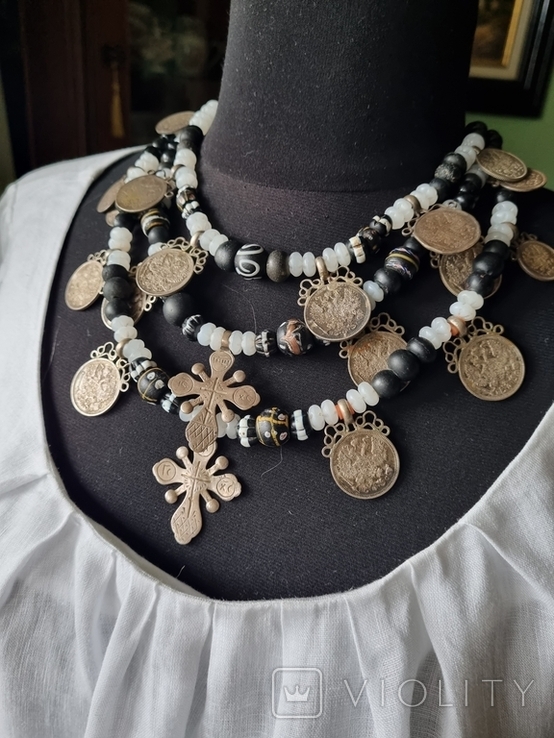 Vintage necklace made of silver coins, photo number 10