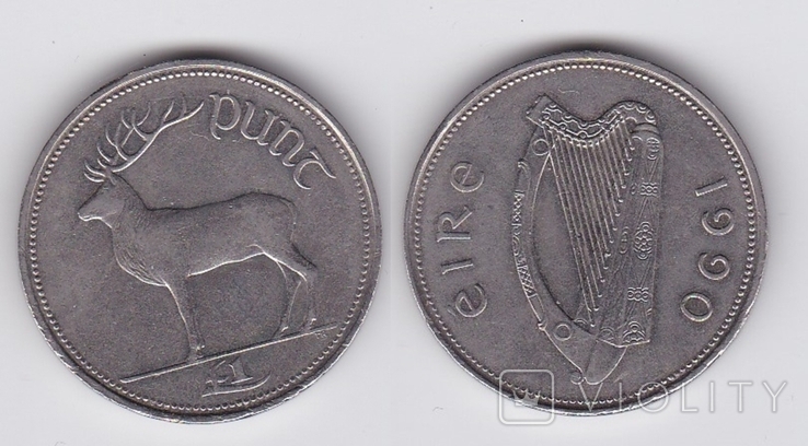 Ireland Ирландия - 1 Pound 1990 - X