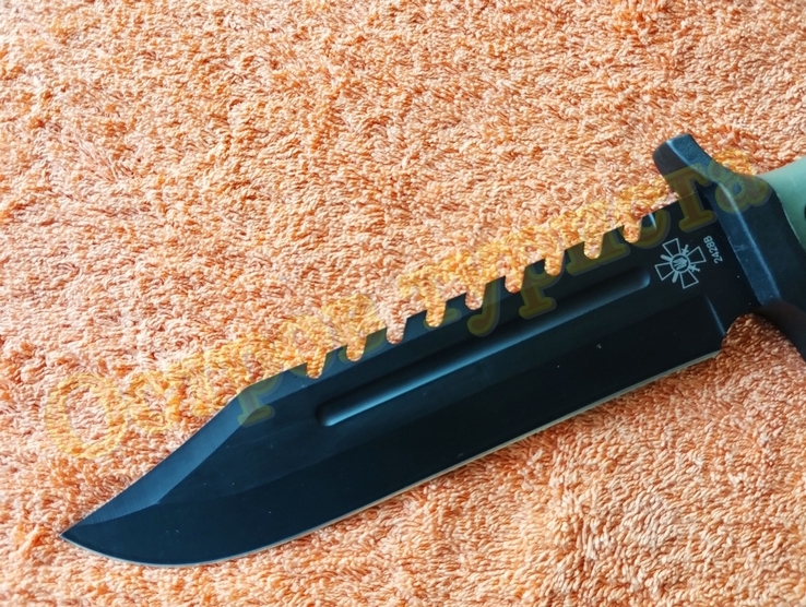 Охотничий тактический нож Columbia 2428B хаки с пластиковым чехлом 30см, numer zdjęcia 7