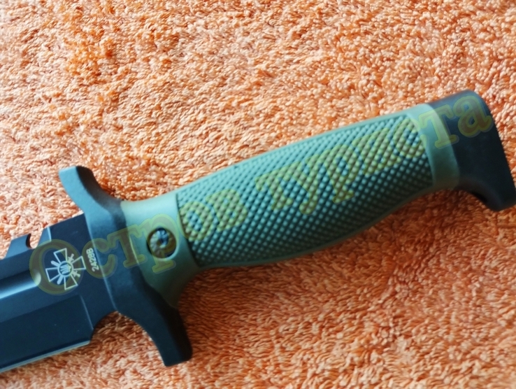 Охотничий тактический нож Columbia 2428B хаки с пластиковым чехлом 30см, фото №8