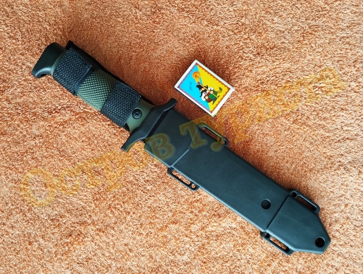 Охотничий тактический нож Columbia 2428B хаки с пластиковым чехлом 30см, numer zdjęcia 10