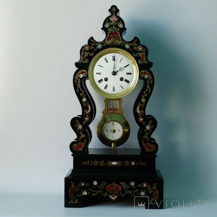 48 см*Годинник портік в стилі Буль XIX століття, фото №2