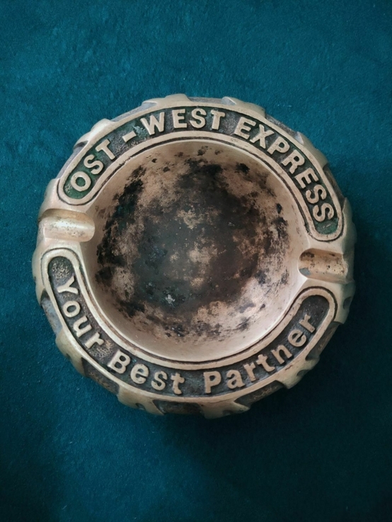 Ost-west express бронза латунь массивная пепельница, numer zdjęcia 6