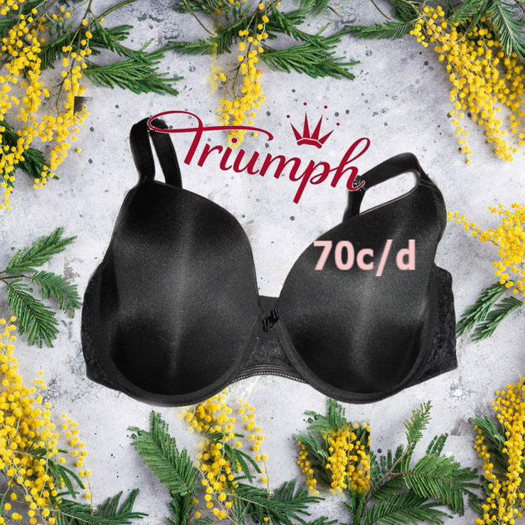 Triumph 70С/D Бюстгальтер поролон косточка черный, numer zdjęcia 2