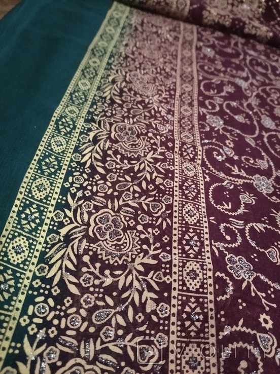 Indian scarf Sari, length 5 meters, width 110 cm, photo number 4