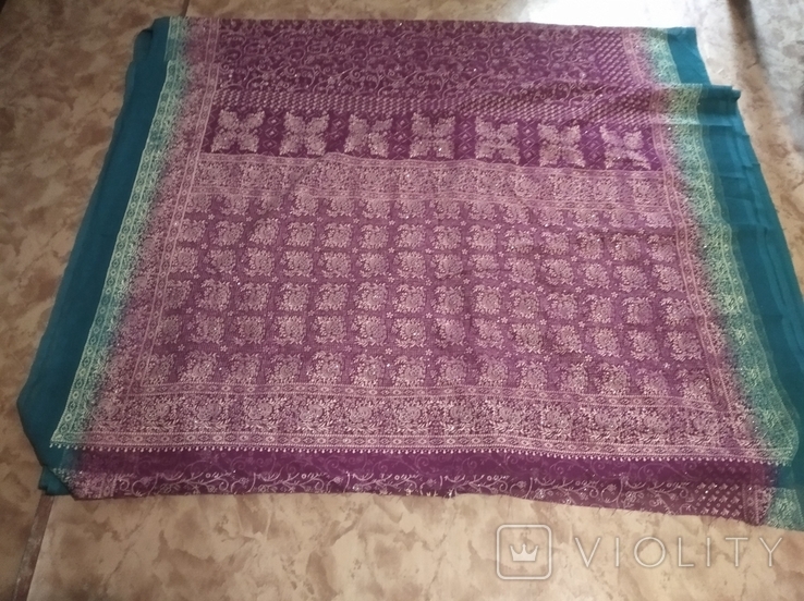 Indian scarf Sari, length 5 meters, width 110 cm, photo number 6