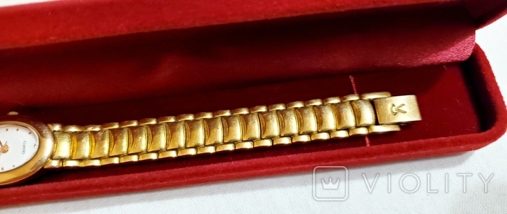Romanson watch in 23k gilding on a bracelet in a case with a Swiss movement, photo number 5