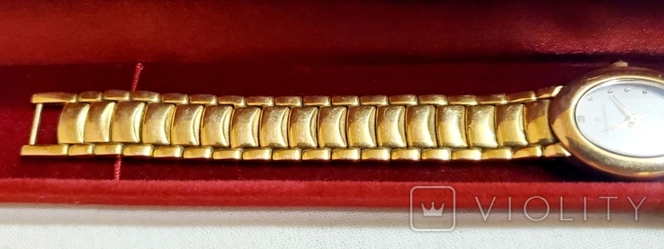 Romanson watch in 23k gilding on a bracelet in a case with a Swiss movement, photo number 6