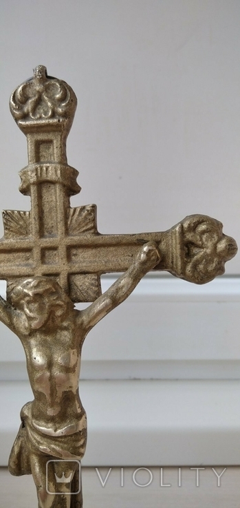 The cross, the crucifixion, Jesus. Bronze., photo number 10