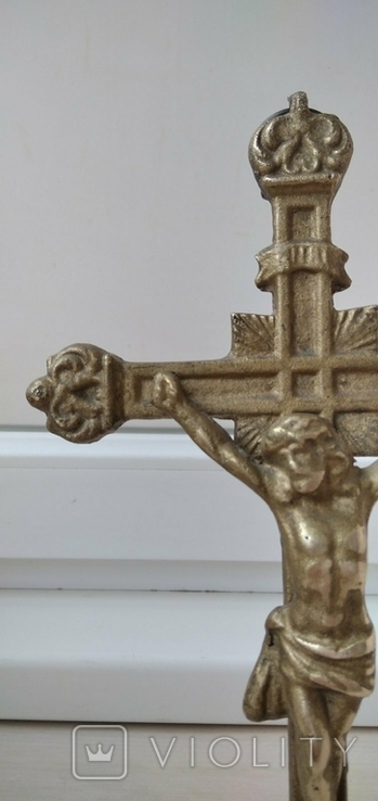 The cross, the crucifixion, Jesus. Bronze., photo number 11