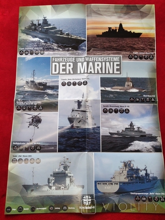 Колекція плакатів німецької військової техніки Кораблі Зброя Німеччина, фото №6