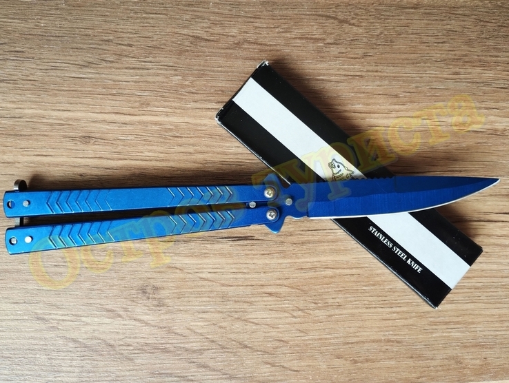Нож-балисонг Синий металлик (нож-бабочка), фото №2
