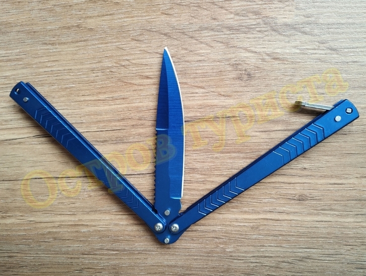 Нож-балисонг Синий металлик (нож-бабочка), numer zdjęcia 6