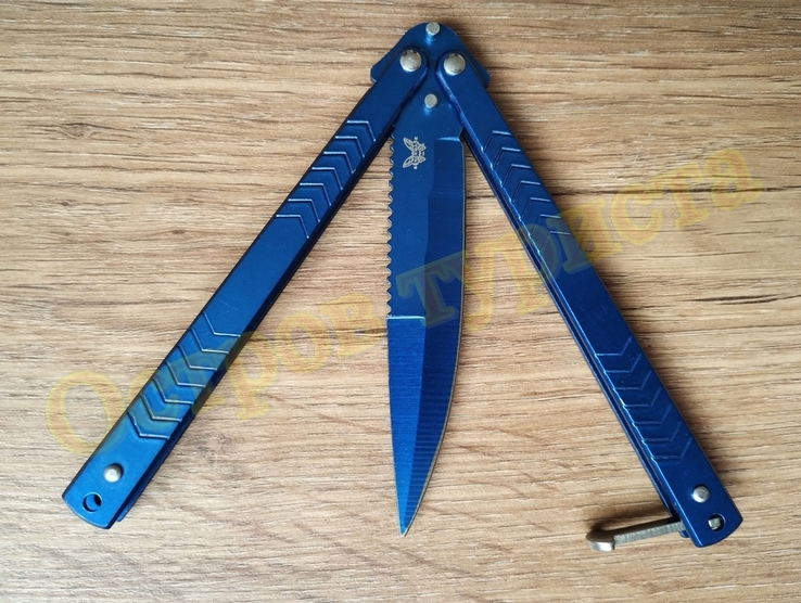Нож-балисонг Синий металлик (нож-бабочка), фото №7